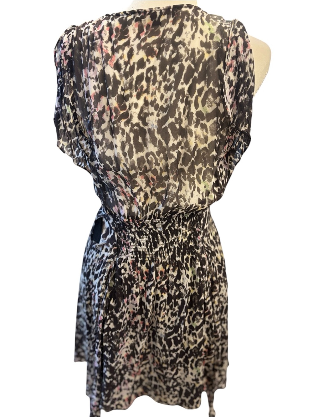 All Saints Black, White & Pink Leopard-Print Mini Dress - Picture 2 of 4